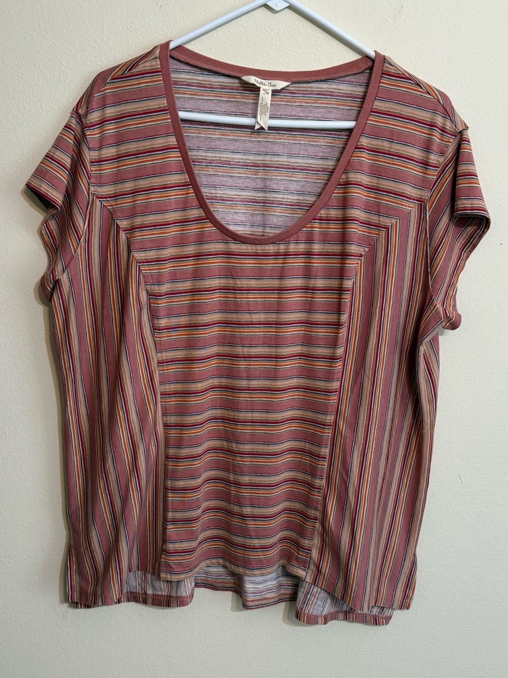 Matilda Jane Mauve Striped Scoop Neck Women's Top XL